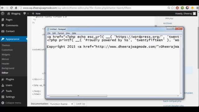 Change Footer Text In Twenty Fifteen Theme | WordPress Tutorial 2015 смотреть онлайн