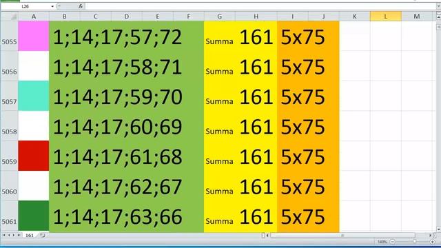 All Combinations For Lotto 6 Out Of 36 In Total 6/36 Lotto Kombination 5x75 Summa 161 Video 7