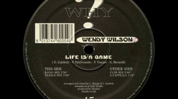 Wendy Wilson   Life Is A Game   Club Remix