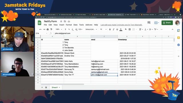 Jamstack Friday with T&T: Netlify Forms & Google sheets with Next.js смотреть онлайн