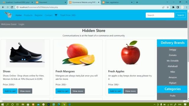 E-Commerce Website using PHP and MySQL || Login form || Part -38 смотреть онлайн