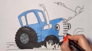 Раскрашиваем Синий трактор!!