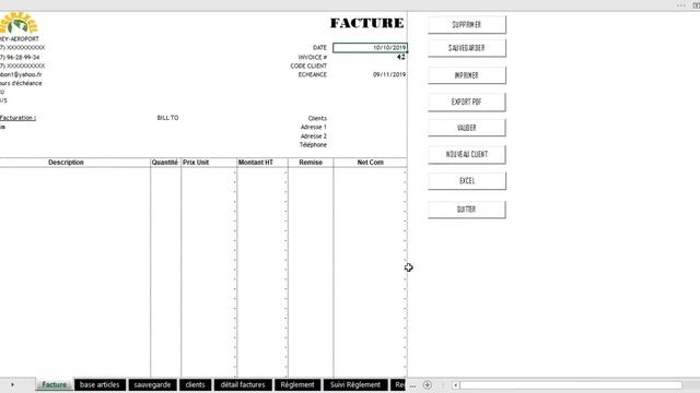 Excel-VBA : Gestion de facturation. смотреть онлайн