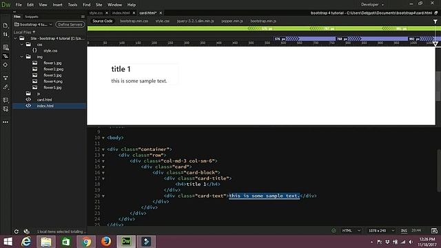 Bootstrap 4 Tutorial - Card смотреть онлайн