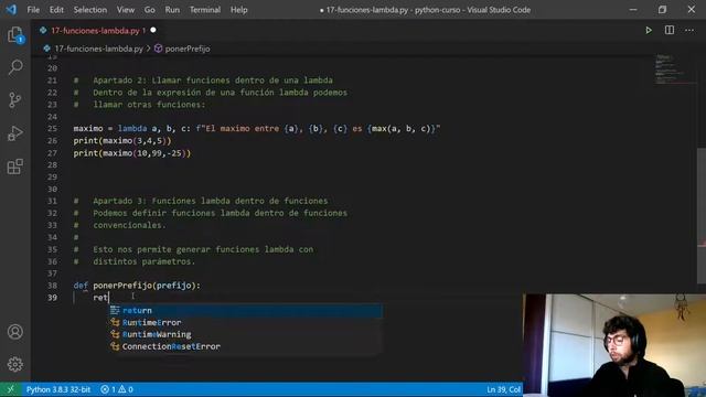 ? Curso PYTHON : Funciones LAMBDA [Con Ejemplos] #19 смотреть онлайн
