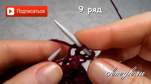 ▶️ Узор спицами для мужского шарфа "РЫБИЙ ХВОСТ". Двухсторонний узор спицами. Вязание с Larisa Chmy смотреть онлайн