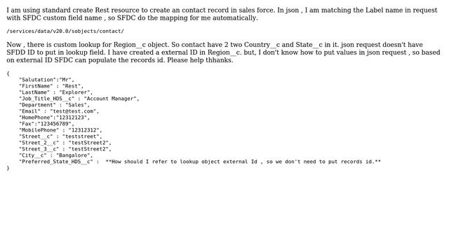 Salesforce: Give lookup field External Id in JSON request смотреть онлайн