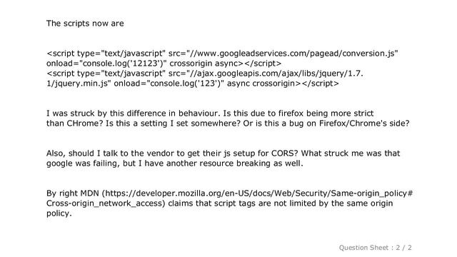 HTML : Some JS scripts loading in Chrome but not in Firefox смотреть онлайн