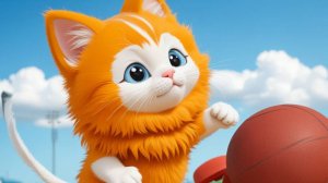 Котенок занимается спортом. Мультик для детей