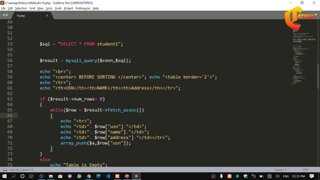 10. Database Access using PHP and PDO and Sorting using Selection Sort | #VTU | #CTathva смотреть онлайн