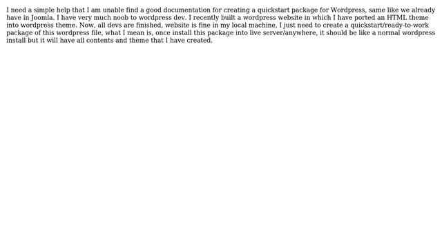 Wordpress: Create QuickStart Package for Wordpress just like in Joomla смотреть онлайн