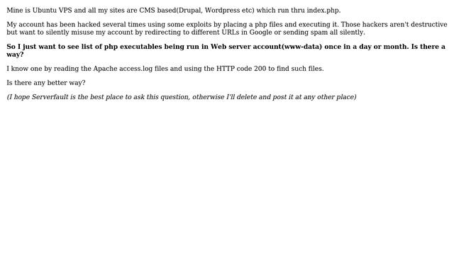 DevOps & SysAdmins: How to find list of php files being run on my web server? смотреть онлайн