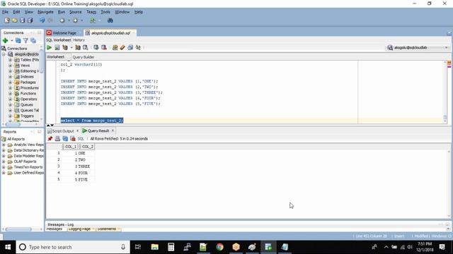 MERGE columns from two tables (DML Commands) | Oracle SQL fundamentals смотреть онлайн
