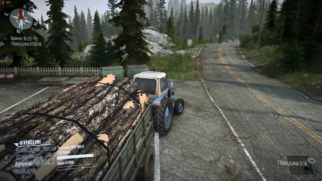 MudRunner: Spintires • Прохождение • Карта Медвежий ручей # 6. Перевозка брёвен на Тракторе ЮМЗ смотреть онлайн