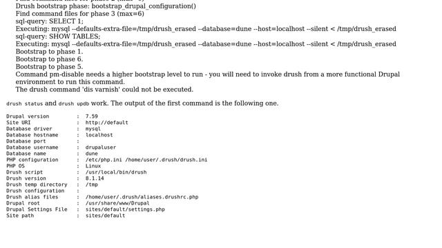 Drupal: Why do I get "Command pm-disable needs a higher bootstrap level to run"? смотреть онлайн