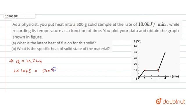 As a physicist, you put heat into a 500 g solid sample at the rate of `10.0 смотреть онлайн