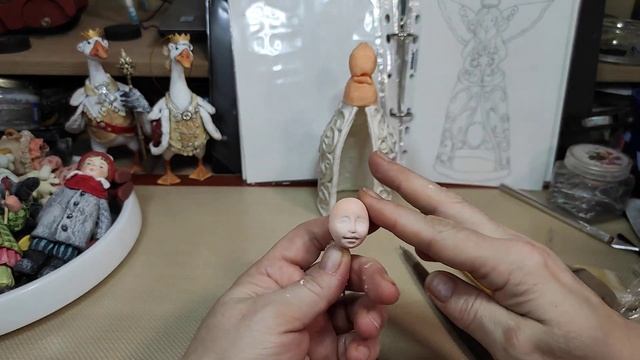 ? АНГЕЛ. ( украшение макушки ёлки). Урок номер 9. Продолжаем делать лицо. смотреть онлайн