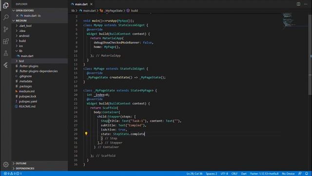 Stepper widget in #flutter | Flutter Tutorial for beginners | #mobileapp development смотреть онлайн