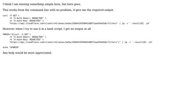 Unix & Linux: bash script variable from curl смотреть онлайн
