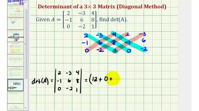 Ex 2: Determinant of 3x3 Matrix - Diagonal Method смотреть онлайн