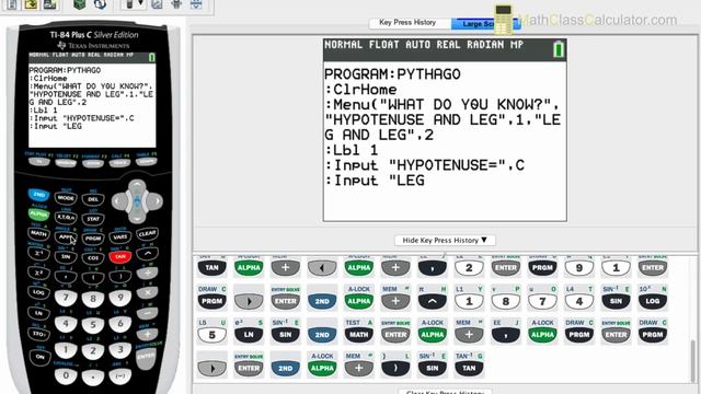 Pythagorean Theorem Solver Program For TI 84 Plus смотреть онлайн