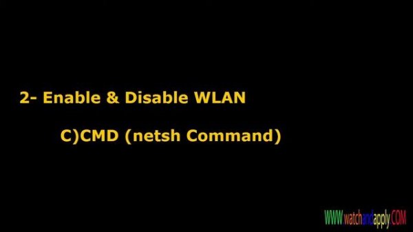 Enable & Disable WLAN (Windows 7)