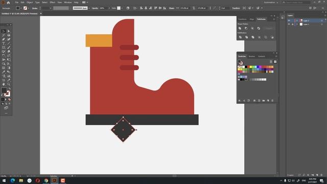 Flat design Boot tutorial in Adobe illustrator смотреть онлайн