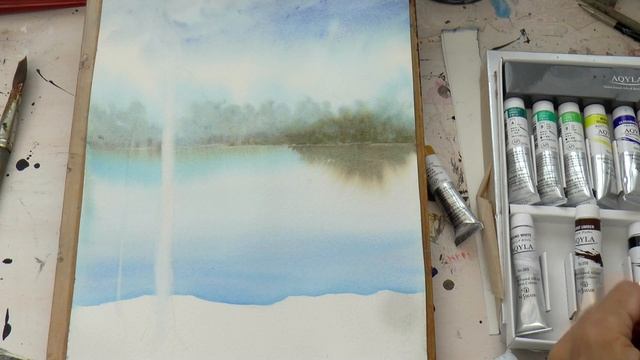 Рисуем акварелью -  сосну, сосновые иглы. Pine Tree/ Pine Needles In WATERCOLOUR