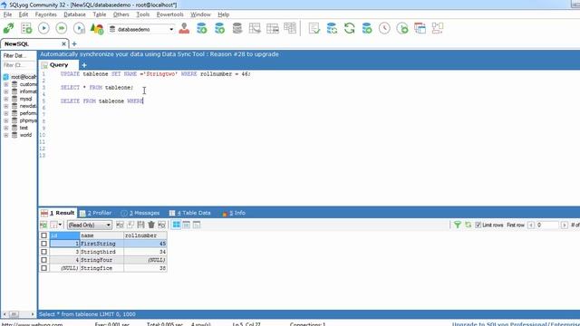 Delete rows from table using mysql смотреть онлайн