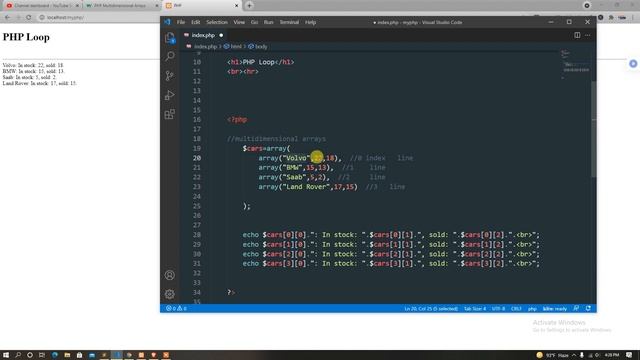 37 php bangla tutorial for beginners | php8 bangla tutroial | multi dimensional arrays смотреть онлайн