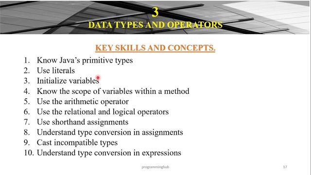 Java 9 Into to part Data Types concepts смотреть онлайн