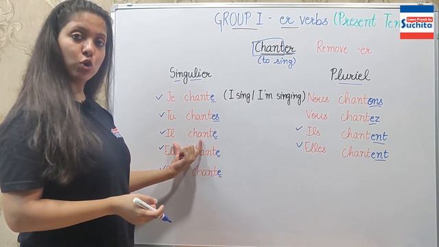 Learn French Grammar - Les verbes -er (The -er verbs) (Present Tense) | By Suchita | +91-8920060461 смотреть онлайн