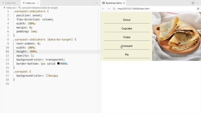 Bootstrap 5 Carousel with Vertical Text Thumbnails смотреть онлайн