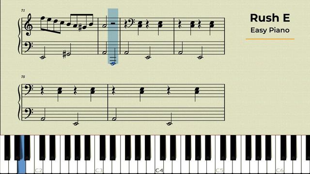 Rush E - piano tutorial FACILE смотреть онлайн