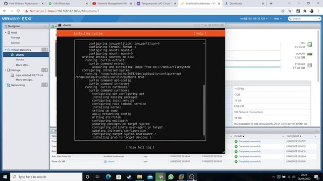 INSTALL UBUNTU SERVER DI VMWARE ESXi 7 0, INSTALL PYTHON,VENV DAN TENSORFLOW 19090142 смотреть онлайн