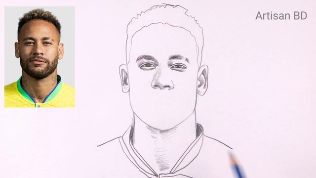 How To Draw Neymar Jr Easy Pencil Sketch #neymar смотреть онлайн