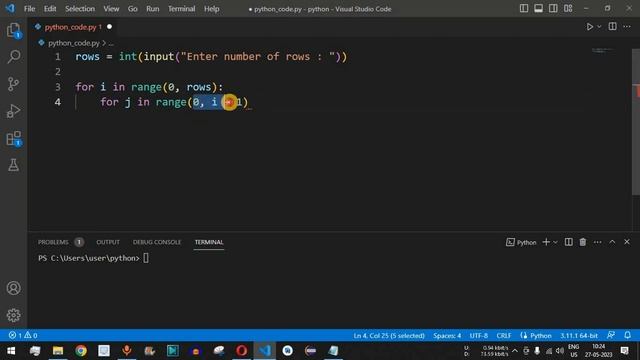 Python Program #38 - Right Triangle Star Pattern in Python смотреть онлайн