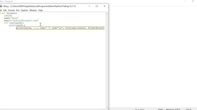 delattr( ) function Example in Python смотреть онлайн