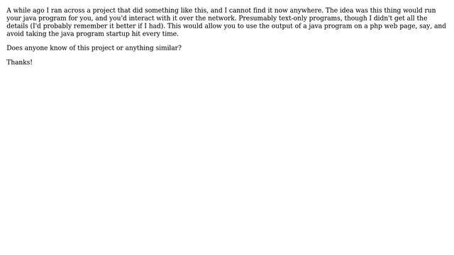 Proxy software to run your java programs, and allow console interaction with them over the... смотреть онлайн