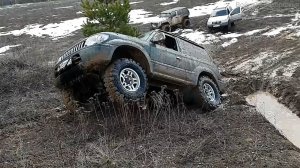 По грязи весной на Внедорожниках jeep rubicon, jeep grand cherokee, land cruiser prado, на offroad