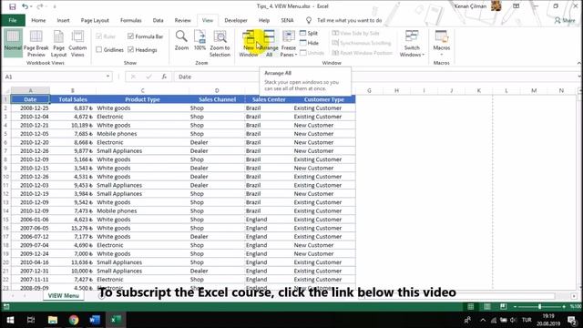Excel VIEW Menu смотреть онлайн