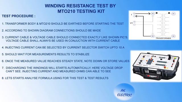 TRANSFORMER WINDING RESISTANCE TEST - ENGLISH,TEST REPORT ANALYZE,FORMULA, COPPER WINDING CORRECTIO смотреть онлайн