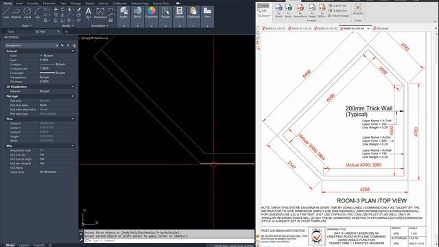 0007 Create a Multi Angle room in AutoCAD смотреть онлайн