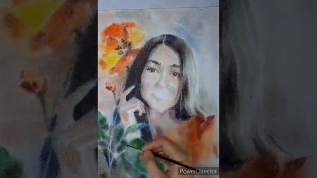 Портрет акварелью в технике по сырому смотреть онлайн