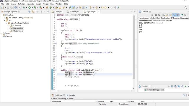 Copy Constructor in Java смотреть онлайн