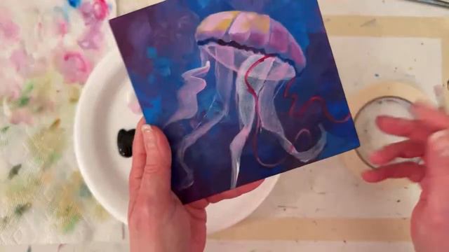 Easy Jellyfish LiVE! Painting in Acrylic with Traceable FUN in Studio hangout with Annie Troe смотреть онлайн