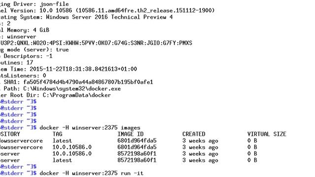 Interacting with Docker Server on Windows 2016 TP4 using Linux Client смотреть онлайн