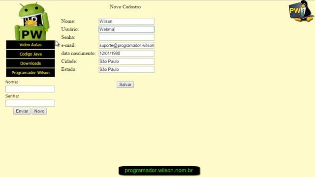Servidor Caseiro Web - Parte 15 - Formulário Usuário conexão - Java ee - 093 смотреть онлайн
