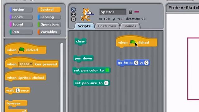 Etch-A-Sketch project in Scratch - Part 3 смотреть онлайн
