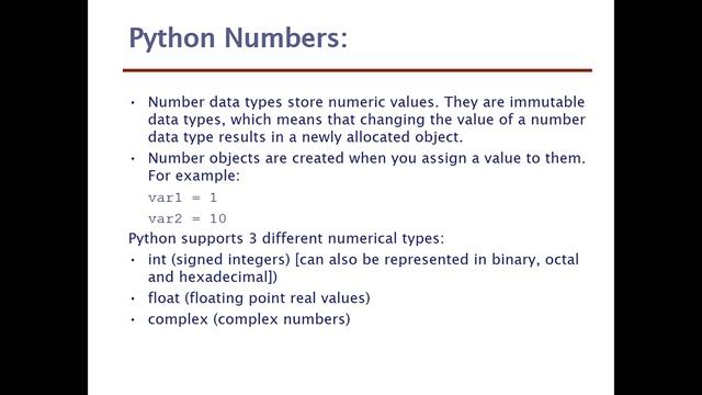 Python - Number Data Type смотреть онлайн